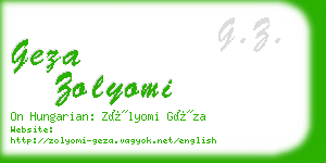geza zolyomi business card